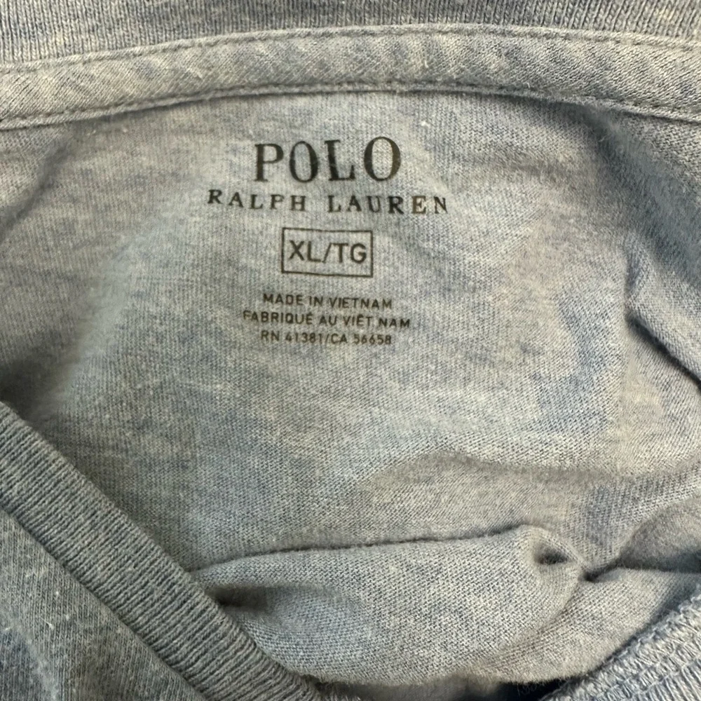 Polo Ralph Lauren V-Neck Short Sleeve Chambray Blue T-Shirt XL